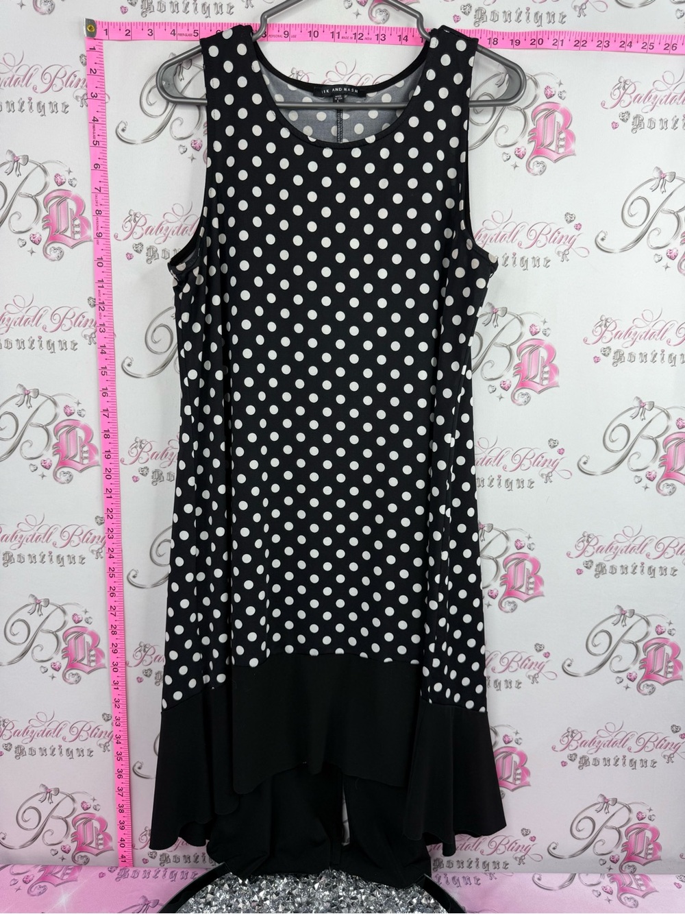 NIK & NASH DRESS Black & White Polka Dot Sleeveless dotted  Dress